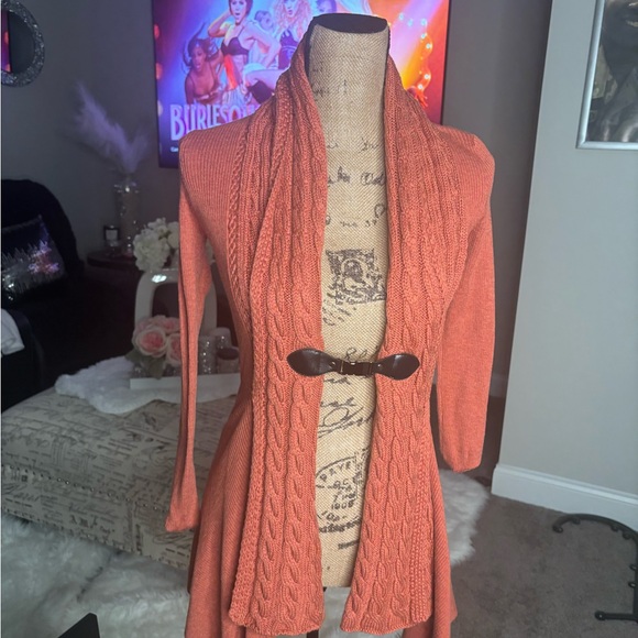 Women's Patty Boutik Rust Sweater with Cable Knit - Picture 3 of 9